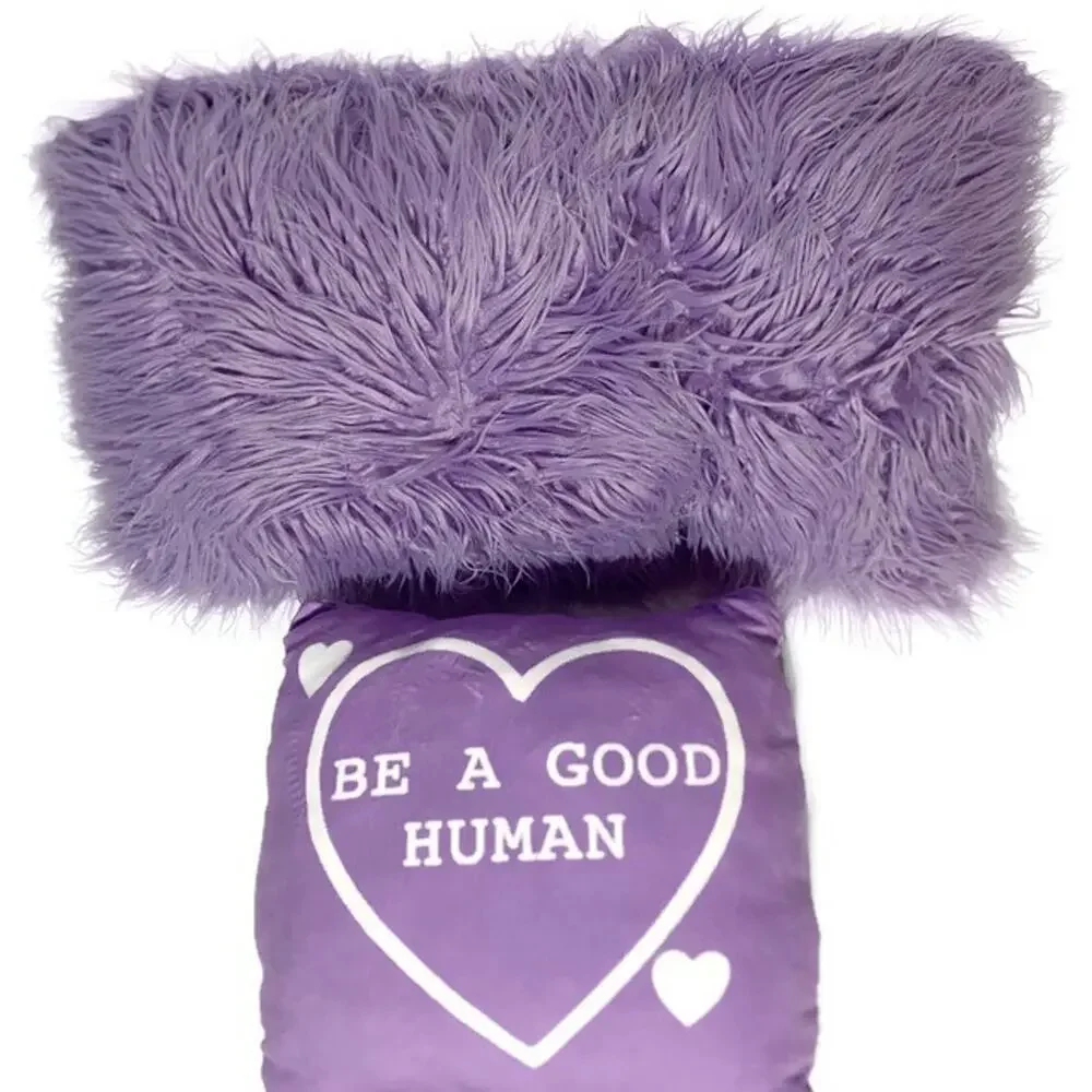 Be a Good Human Throw Pillow Purple 22